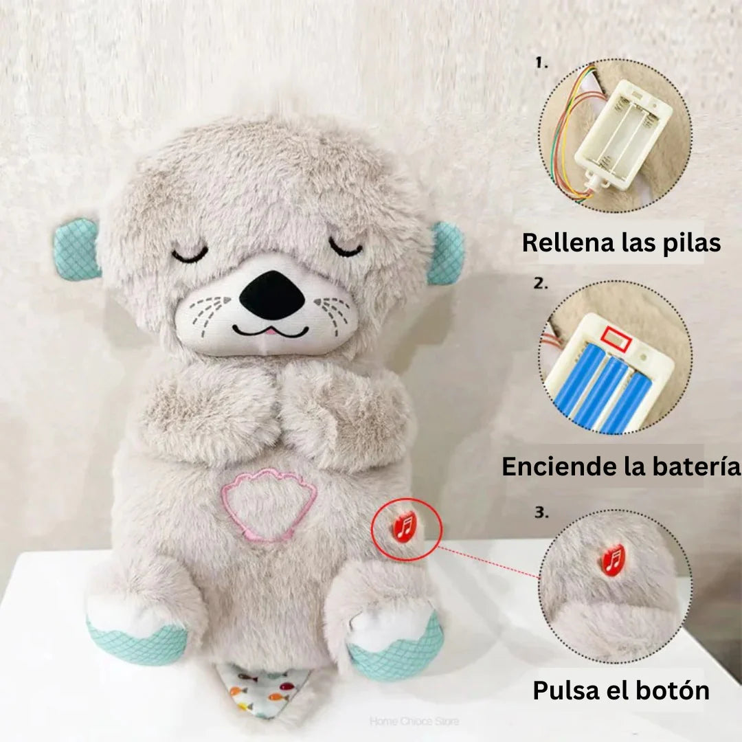 Nutria de peluche para la ansiedad que respira