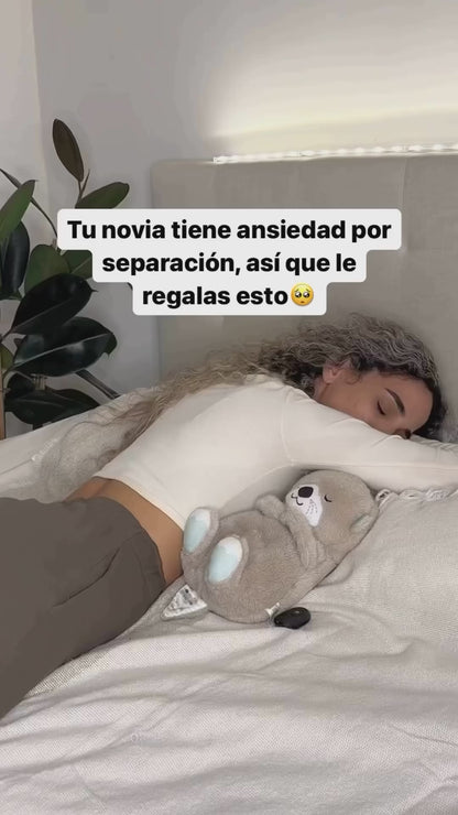 Nutria de peluche para la ansiedad que respira